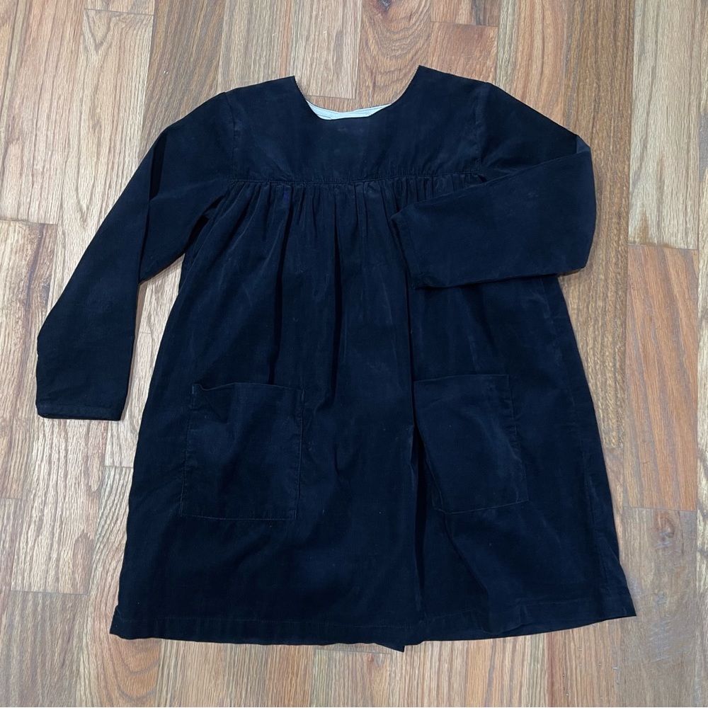 olive juice navy corduroy classic dress